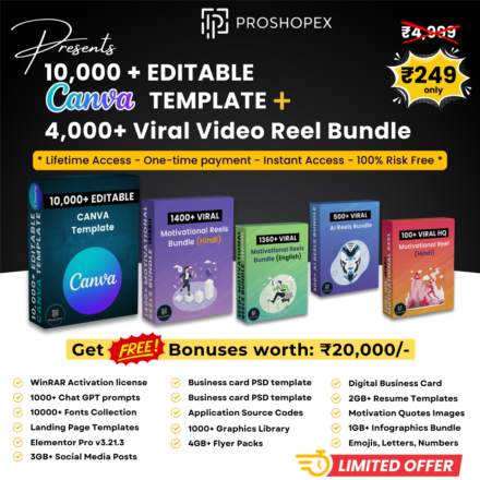 10,000+ Canva Template - 4000+ Viral Video Reels Bundle + FREE Bonuses worth ₹20,000/-